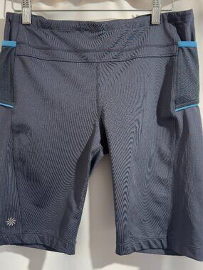 ATHLETA Women's Gray Bike Shorts Size Large Stretch Running Yoga 10" Inseam